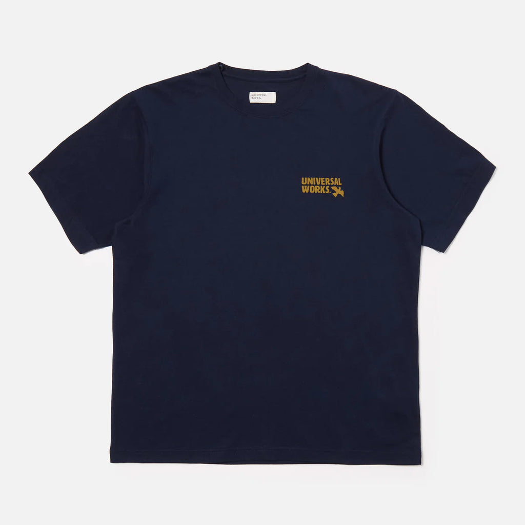 UNIVERSAL WORKS 'Peace, Love & Soul' Print Jersey T-Shirt | Navy