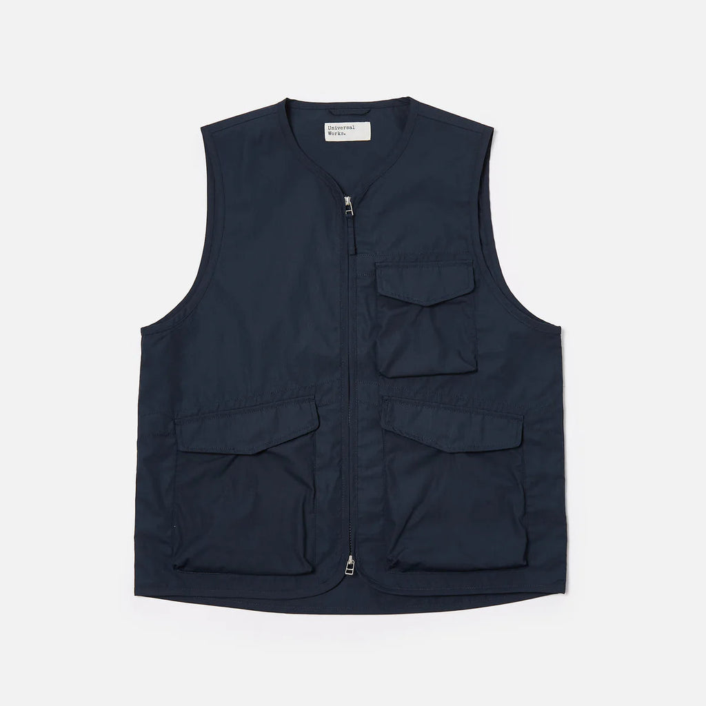 UNIVERSAL WORKS Parachute Liner Recycled Polytech Gilet | Navy