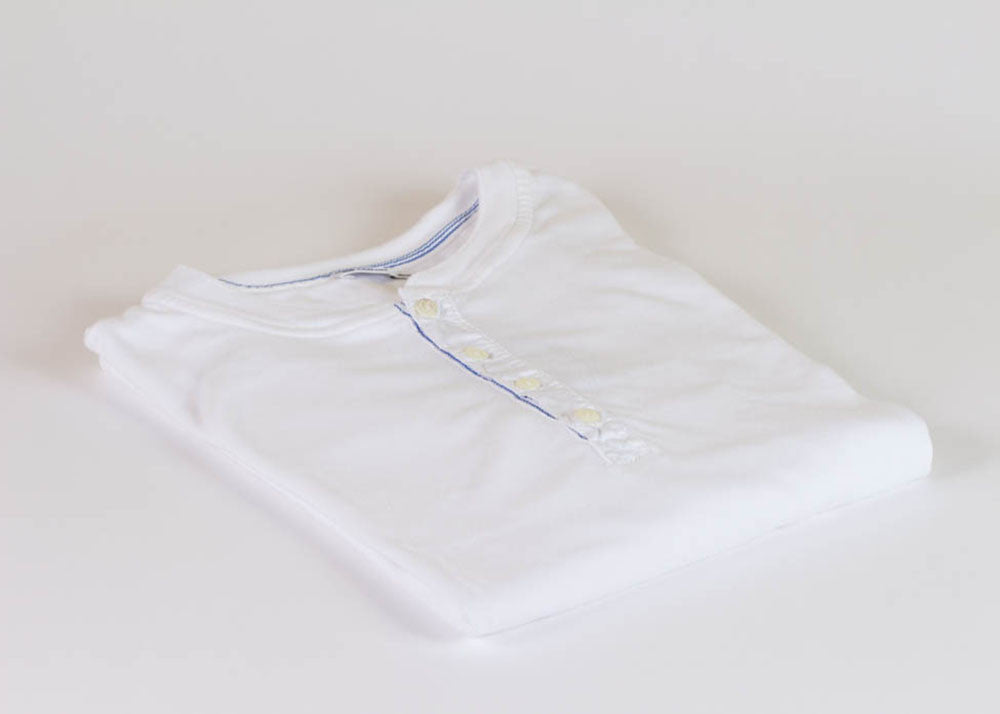 Schiesser Original Long Sleeve Henley | White