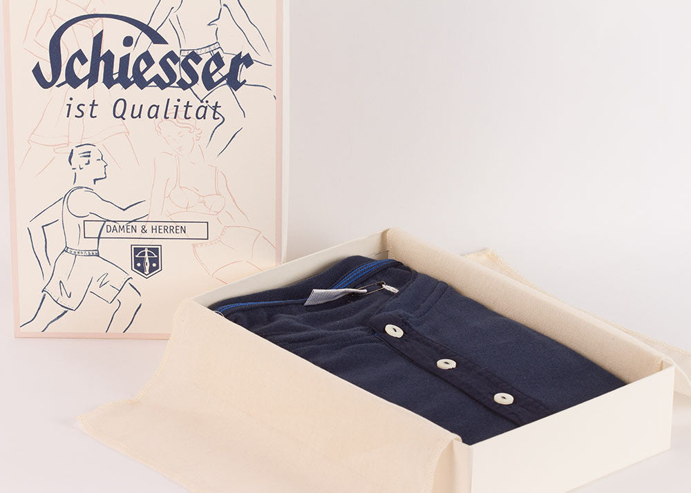 Schiesser Original Short Sleeve Henley | Indigo