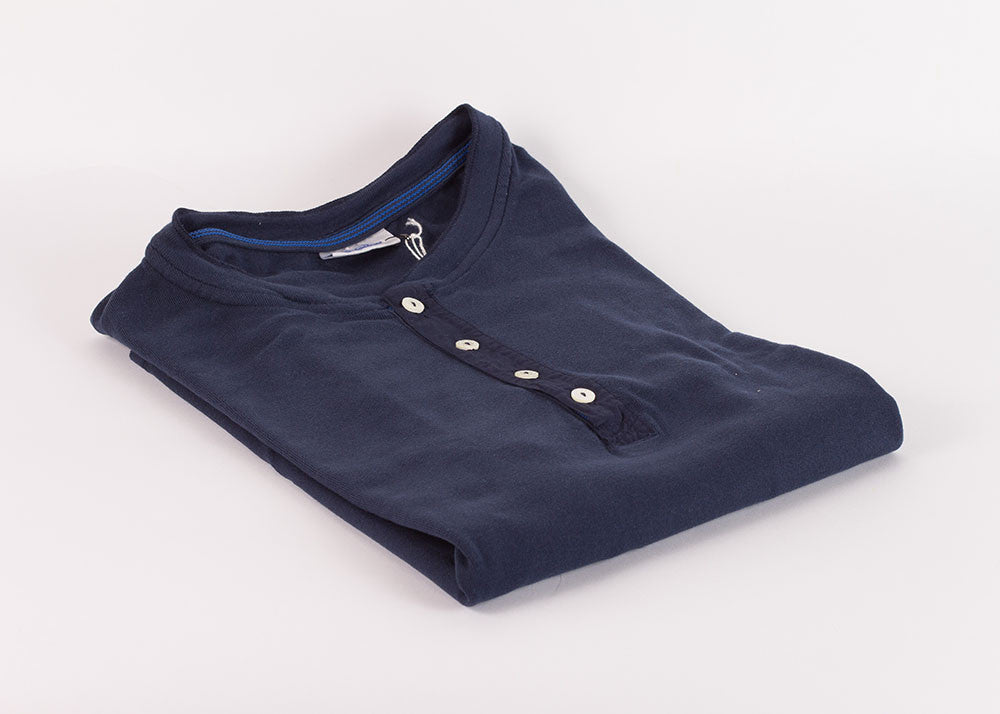 Schiesser Original Short Sleeve Henley | Indigo