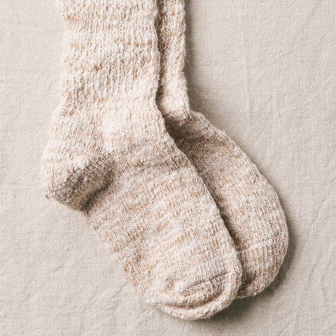 YAHAE 'Garabou' Organic Cotton Socks | Natural Brown