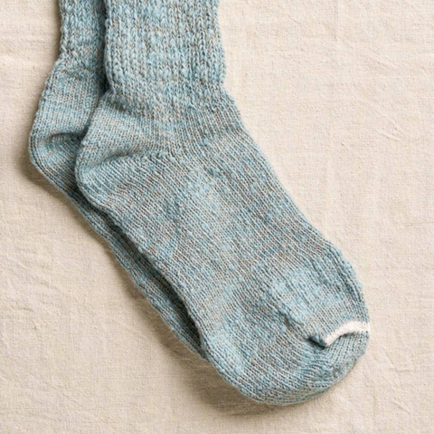 YAHAE 'Garabou'  Organic Cotton Slipper Socks | Pale Blue
