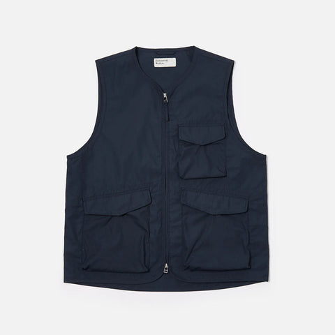 UNIVERSAL WORKS Parachute Liner Recycled Polytech Gilet | Navy