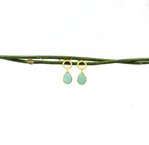 Schmuckoo Berlin Circle Post Earring Gold Silver 925 - Amazonite
