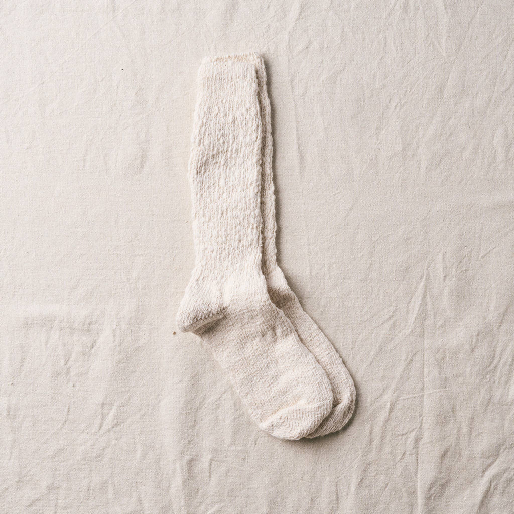 YAHAE Garabou Organic Cotton Slipper Socks: Indigo / L (27.5–29.5 cm EU 44-47)