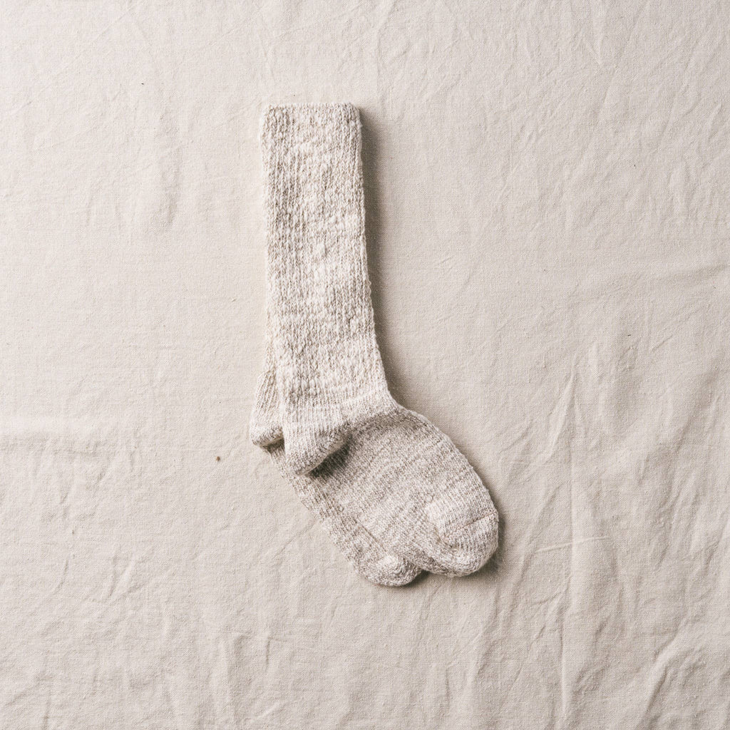 YAHAE Garabou Organic Cotton Slipper Socks: Indigo / L (27.5–29.5 cm EU 44-47)