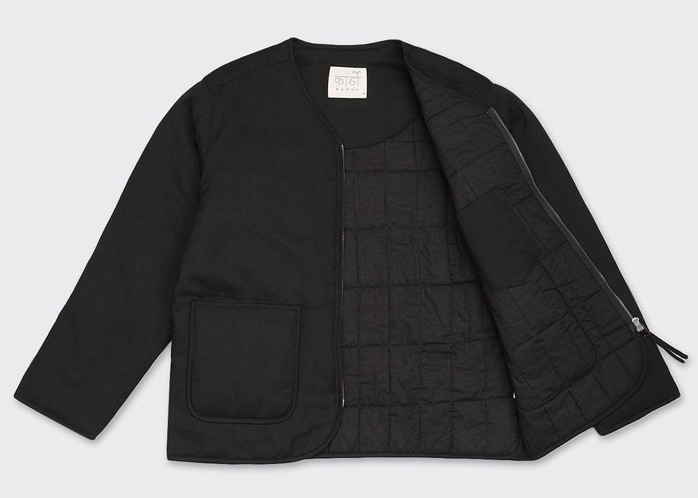 Kardo Amar Herringbone Quilted Jacket | Dark Green
