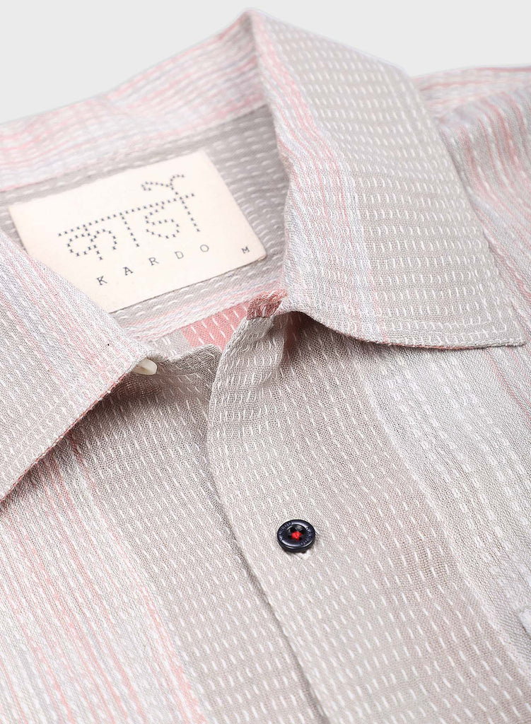 Kardo Chintan Short Sleeve Shirt | Rice Stitch Embroidery