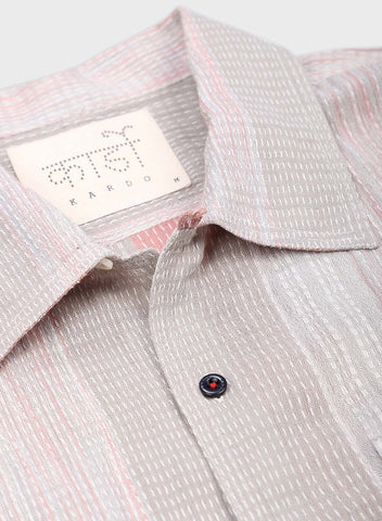 Kardo Chintan Short Sleeve Shirt | Rice Stitch Embroidery