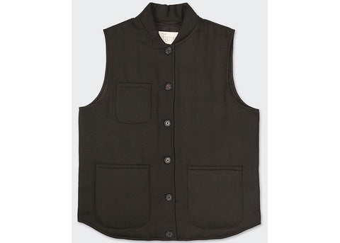 Kardo Leo Herringbone Quilted Vest | Dark Green