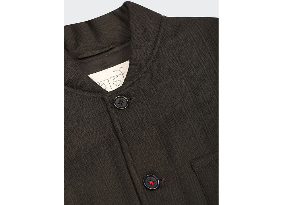 Kardo Leo Herringbone Quilted Vest | Dark Green