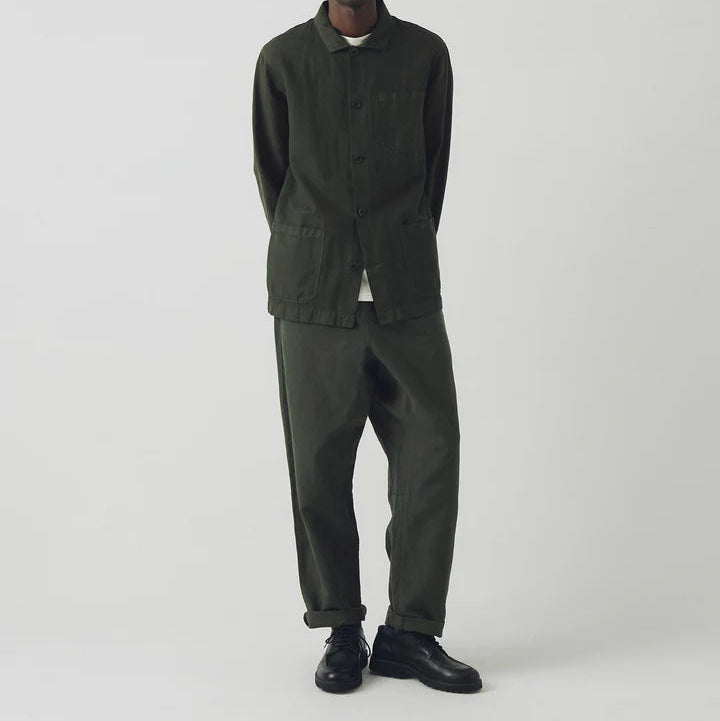 TOAST Alfie Garment Dyed Trousers | Dark Moss
