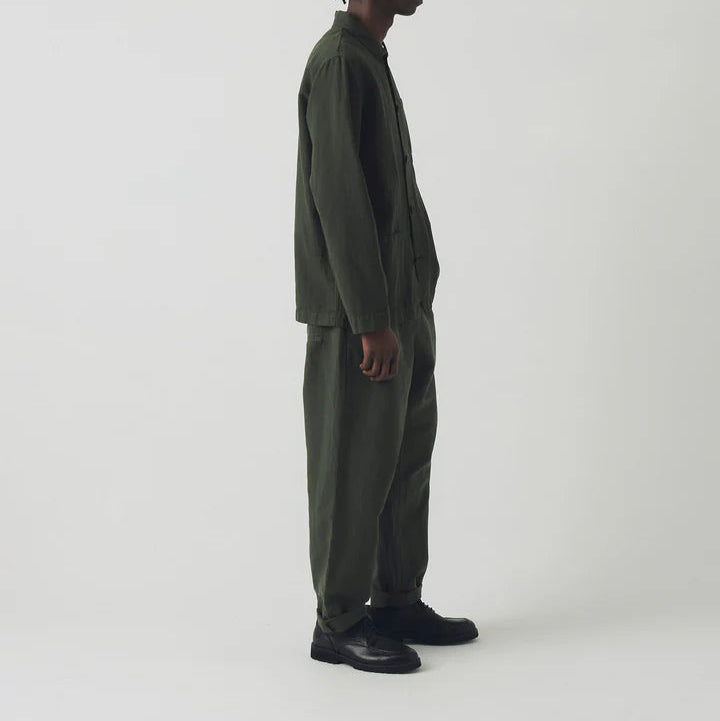 TOAST Alfie Garment Dyed Trousers | Dark Moss