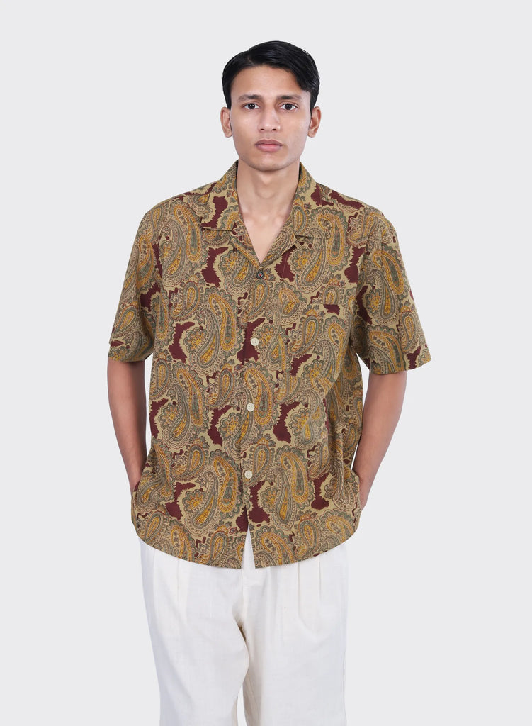 Kardo Ronen Hand Block Print Shirt | Paisley