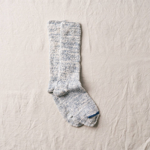 YAHAE Garabou Organic Cotton Slipper Socks: Indigo / L (27.5–29.5 cm EU 44-47)