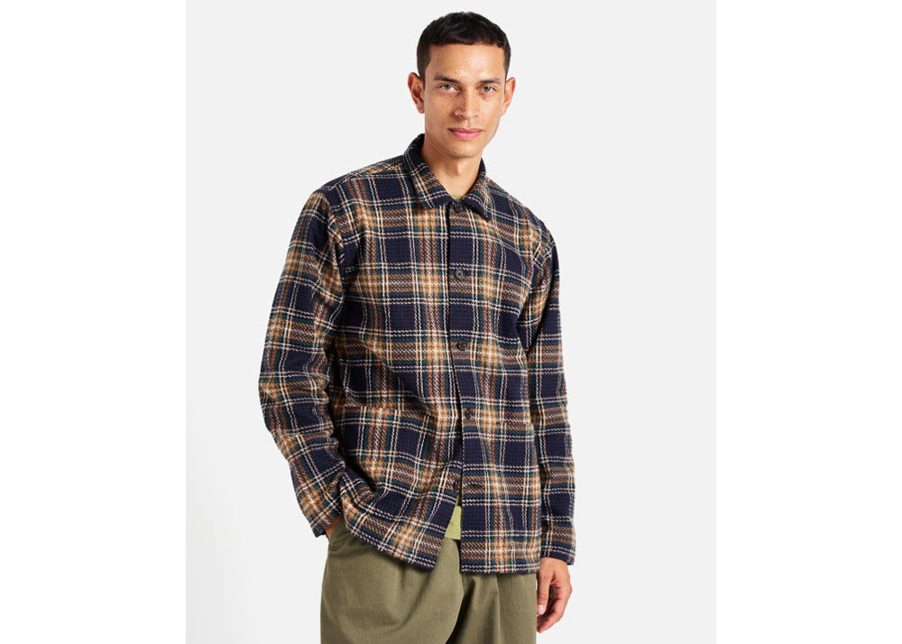 UNIVERSAL WORKS UW Easy Jacket  Woven Lake Check | Navy / Green