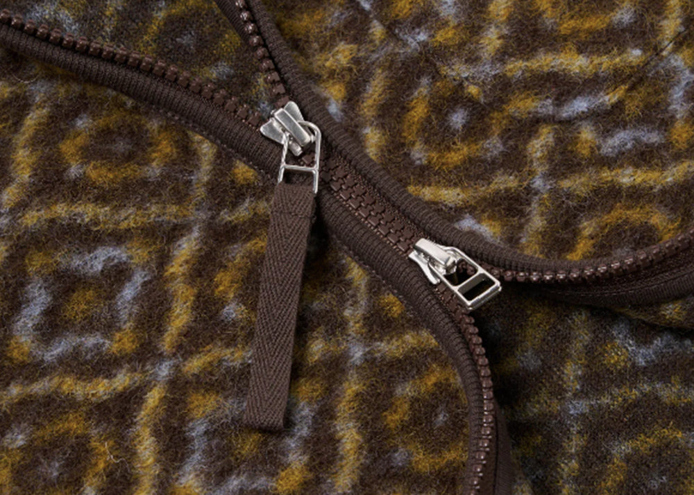 UNIVERSAL WORKS UW Wool Geometric Fleece Gilet | Brown