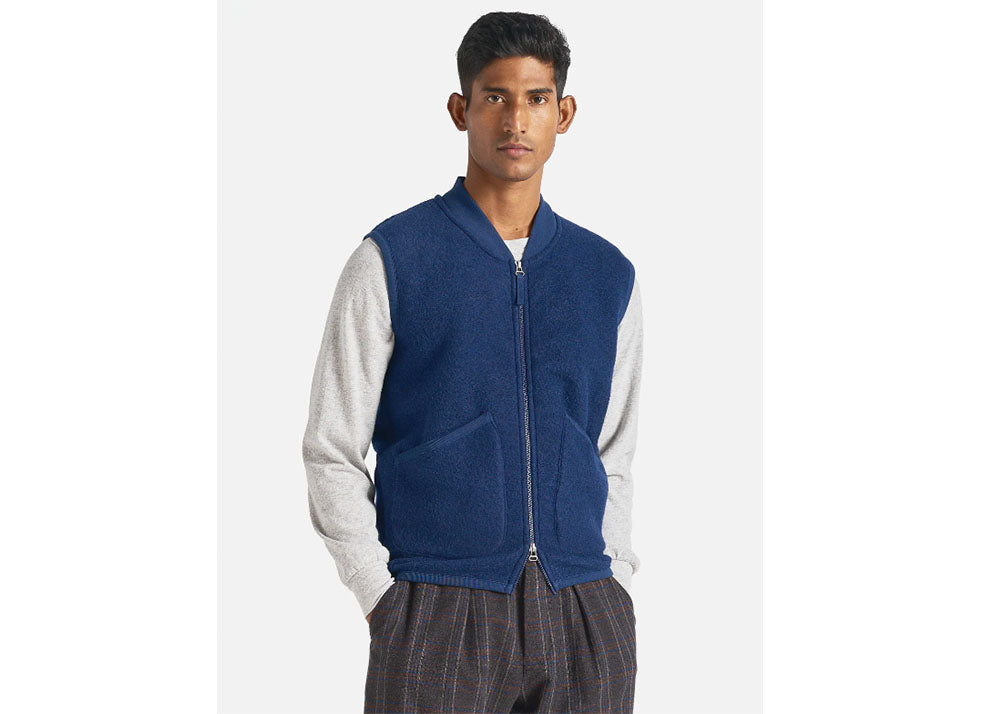 UNIVERSAL WORKS UW Wool Fleece Gilet | Indigo