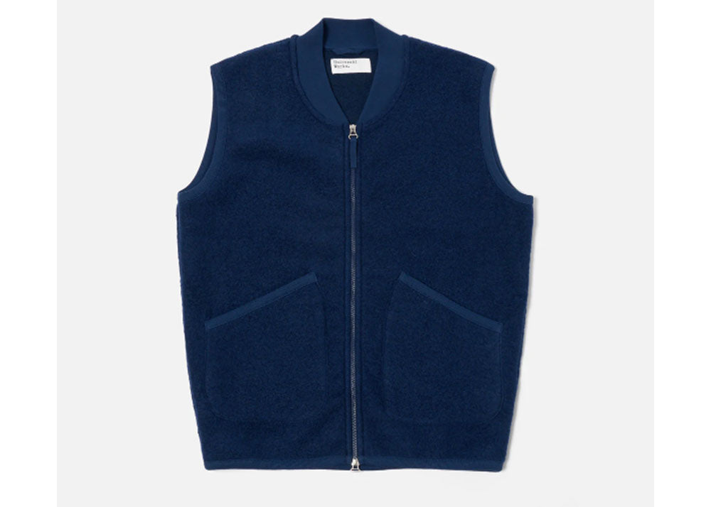 UNIVERSAL WORKS UW Wool Fleece Gilet | Indigo