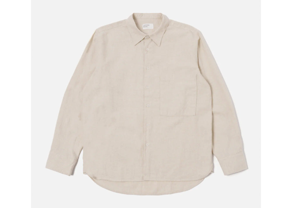 UNIVERSAL WORKS UW Brushed Flannel Square Pocket Shirt | Sand