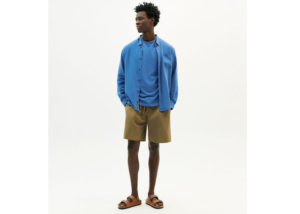 THINKING MU Organic Cotton Travel Light Shorts | Khaki
