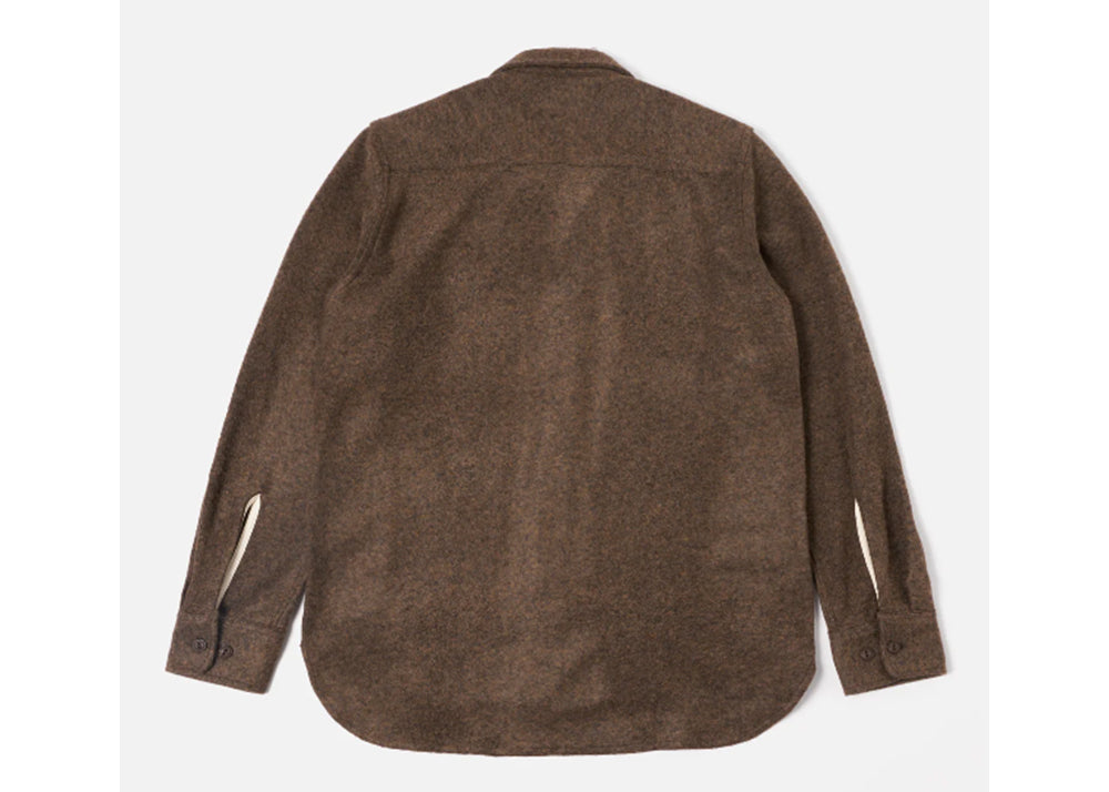 UNIVERSAL WORKS UW Wool Work Shirt | Bark Brown Marl