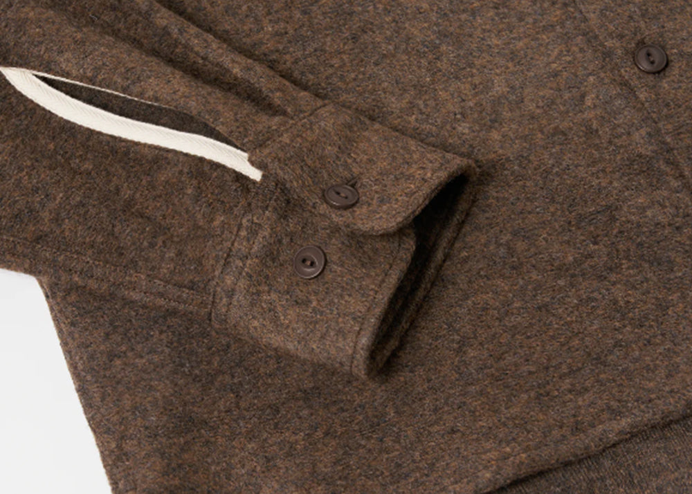 UNIVERSAL WORKS UW Wool Work Shirt | Bark Brown Marl