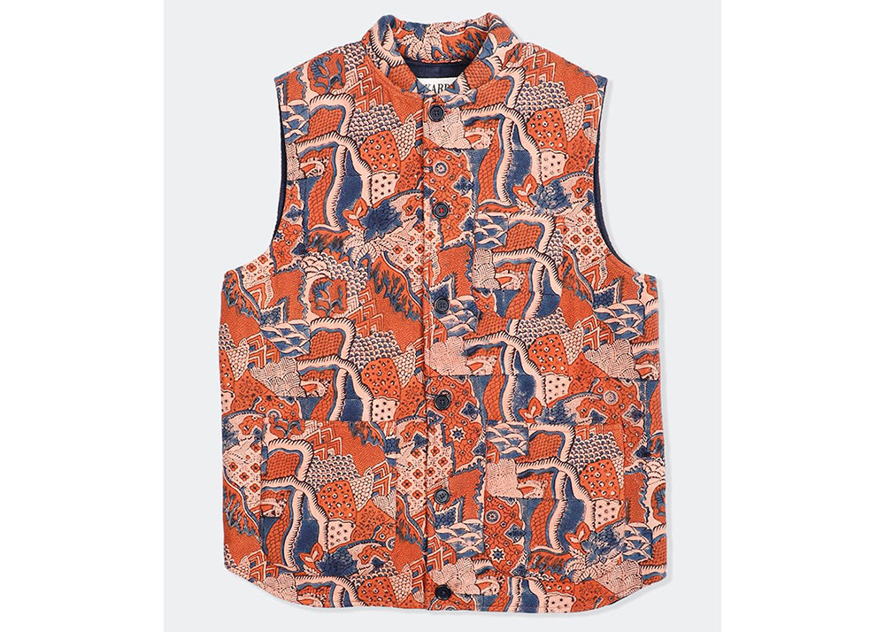 Kardo LEO QUILT VEST | AJRAHK BLOCK PRINT