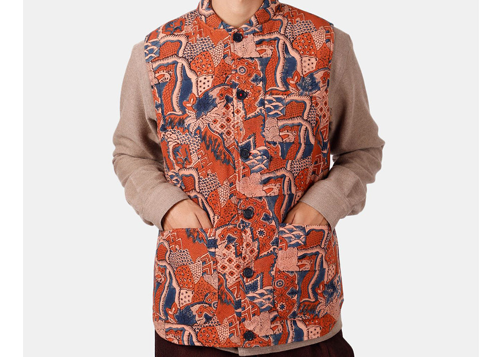 Kardo LEO QUILT VEST | AJRAHK BLOCK PRINT