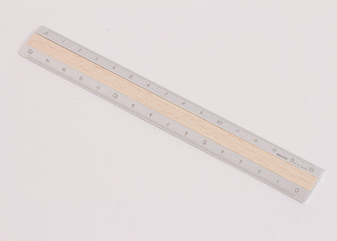 Midori Aluminium Wood Ruler | Light Wood