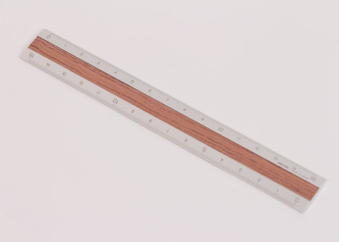 Midori Aluminium Wood Ruler | Dark Wood