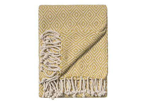 Namaste Cotton Handloom Throw | Old Gold