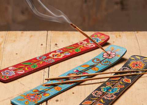 Namaste Hand Painted Incense Holder | Black