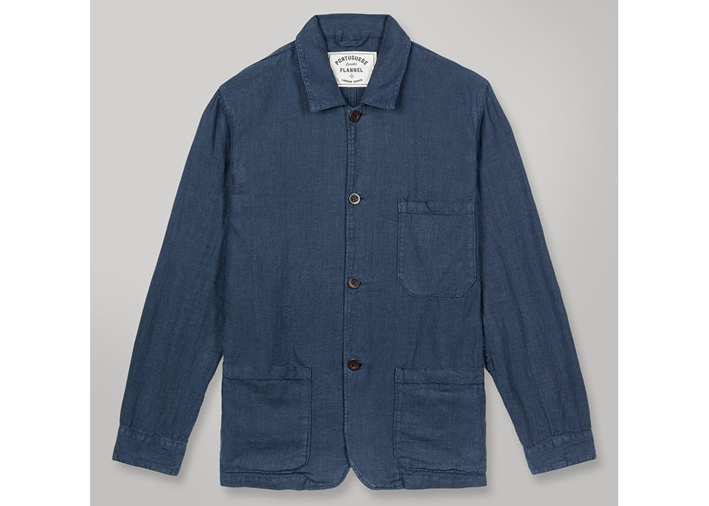 Portuguese Flannel Labura Jacket Linen | Navy