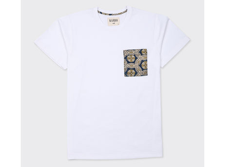 Kardo Block Print T-Shirt | Indigo Flower