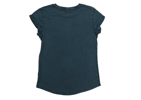 Earth Positive Women's Organic Rolled Sleeve T-Shirt | Stonewash Blue