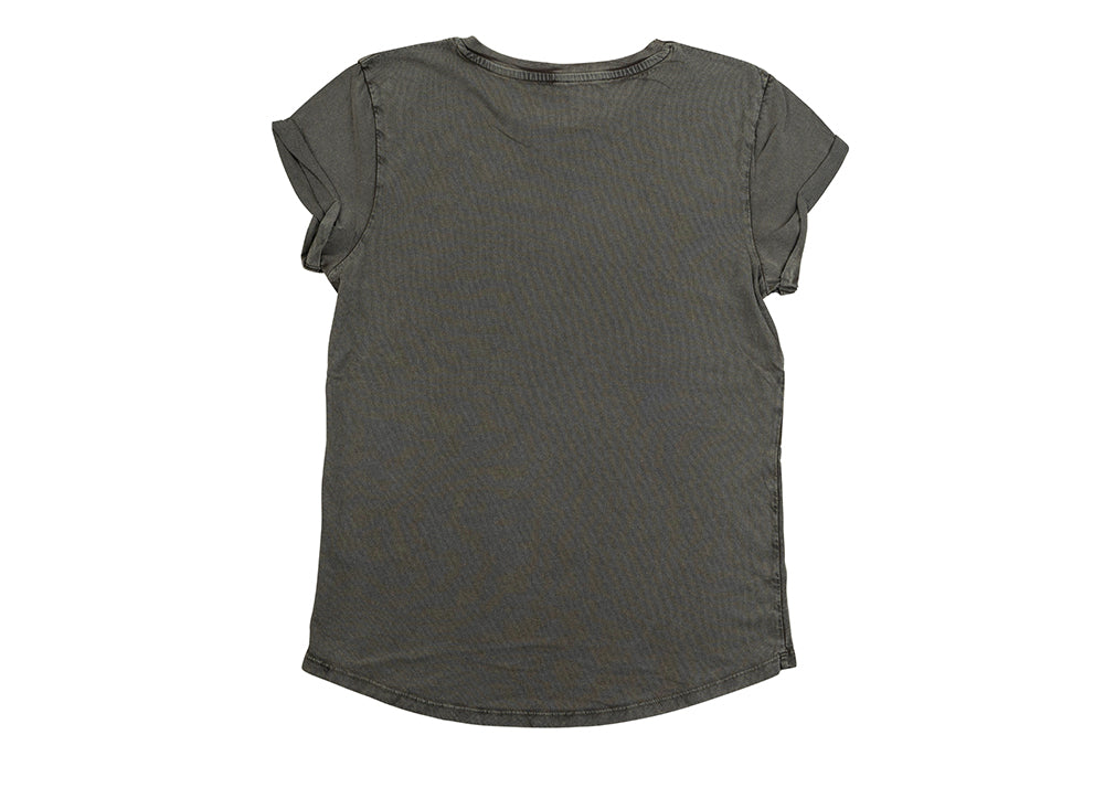 Earth Positive Women's Organic Rolled Sleeve T-Shirt | Stonewash Grey