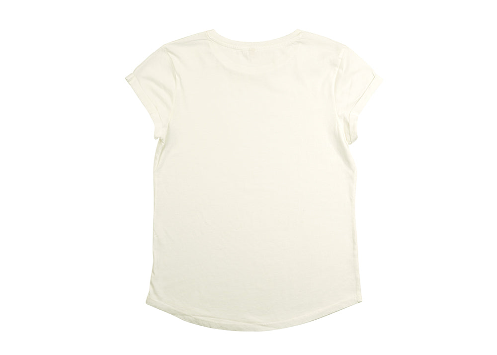 Earth Positive Women's Organic Rolled Sleeve T-Shirt | Stonewash White
