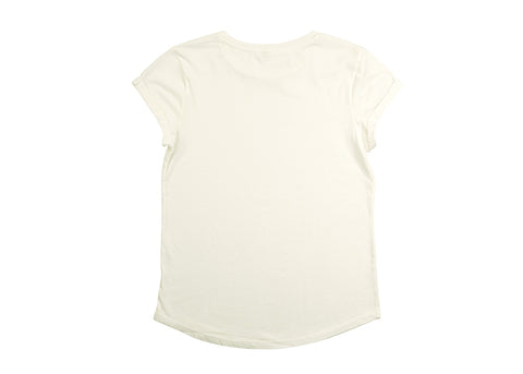 Earth Positive Women's Organic Rolled Sleeve T-Shirt | Stonewash White