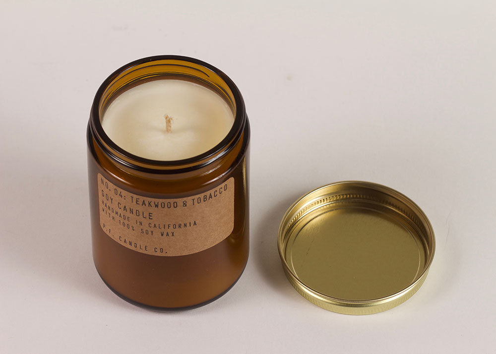 PF CANDLE CO NO. 04 TEAKWOOD & TOBACCO SOY CANDLE